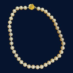 Elegant Pearl Necklace with Gold Clasp